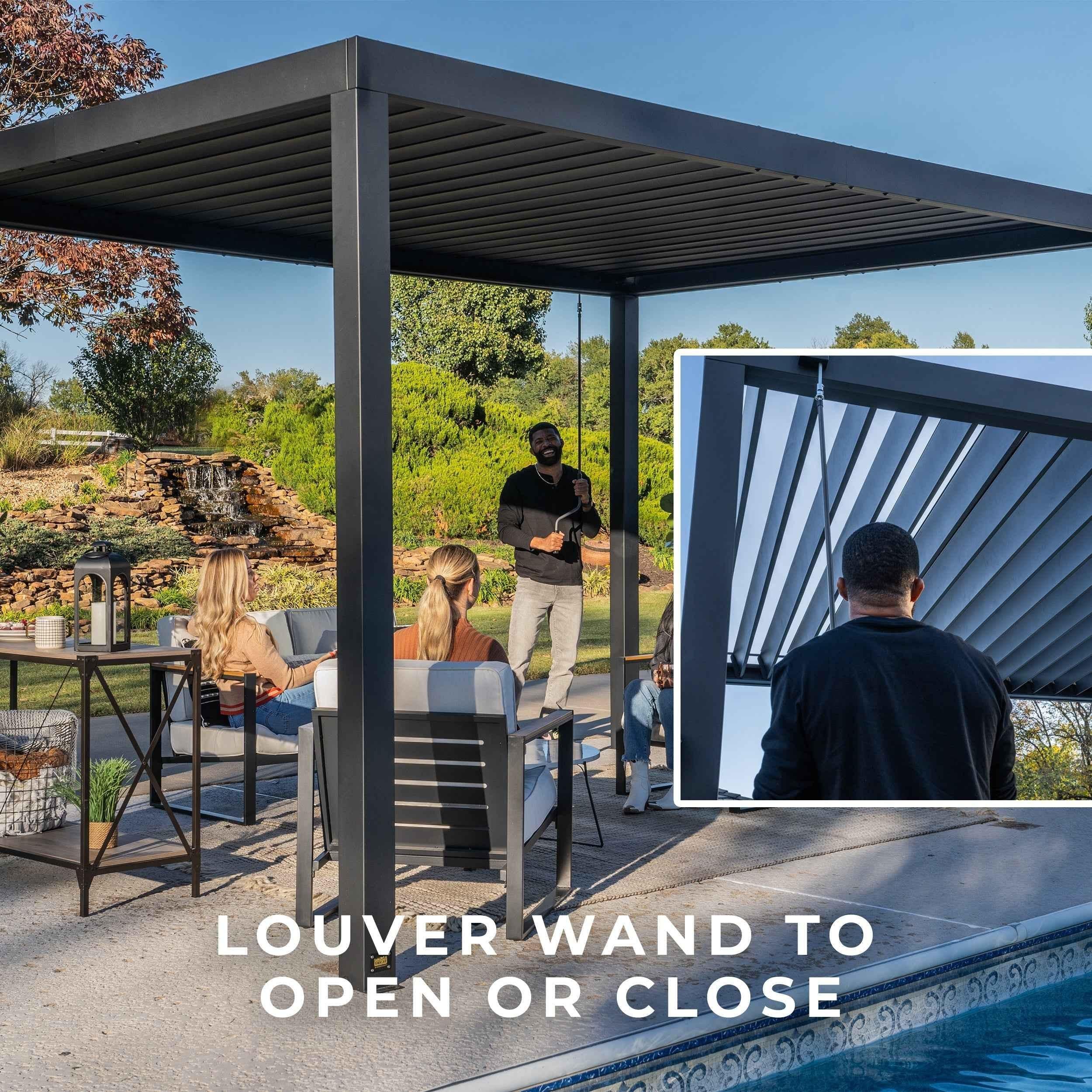 Backyard Discovery 18x10 Sarasota Steel Louvered Pergola.