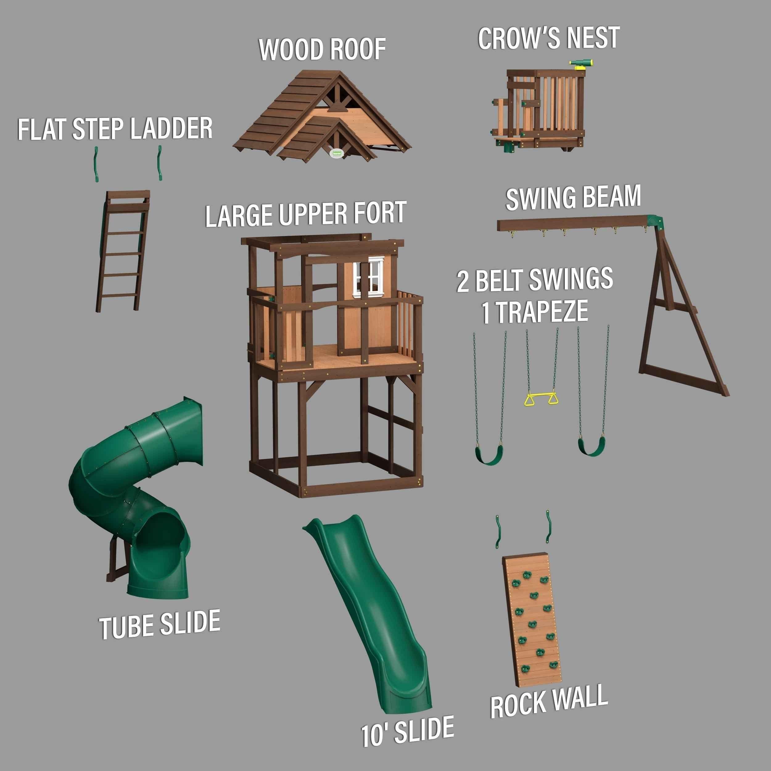 Backyard Discovery Skyfort III Swing Set.