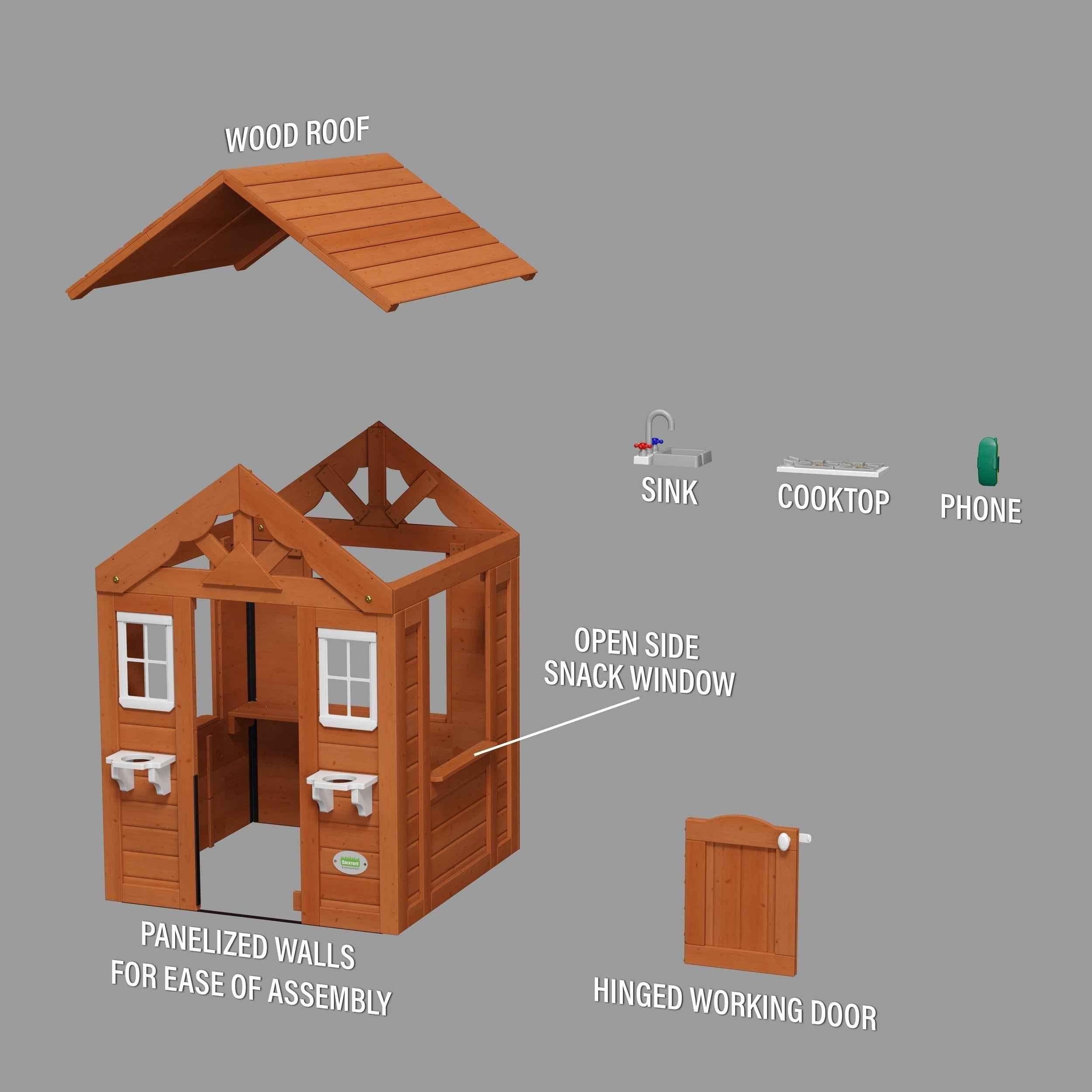 Backyard Discovery Timberlake Playhouse.