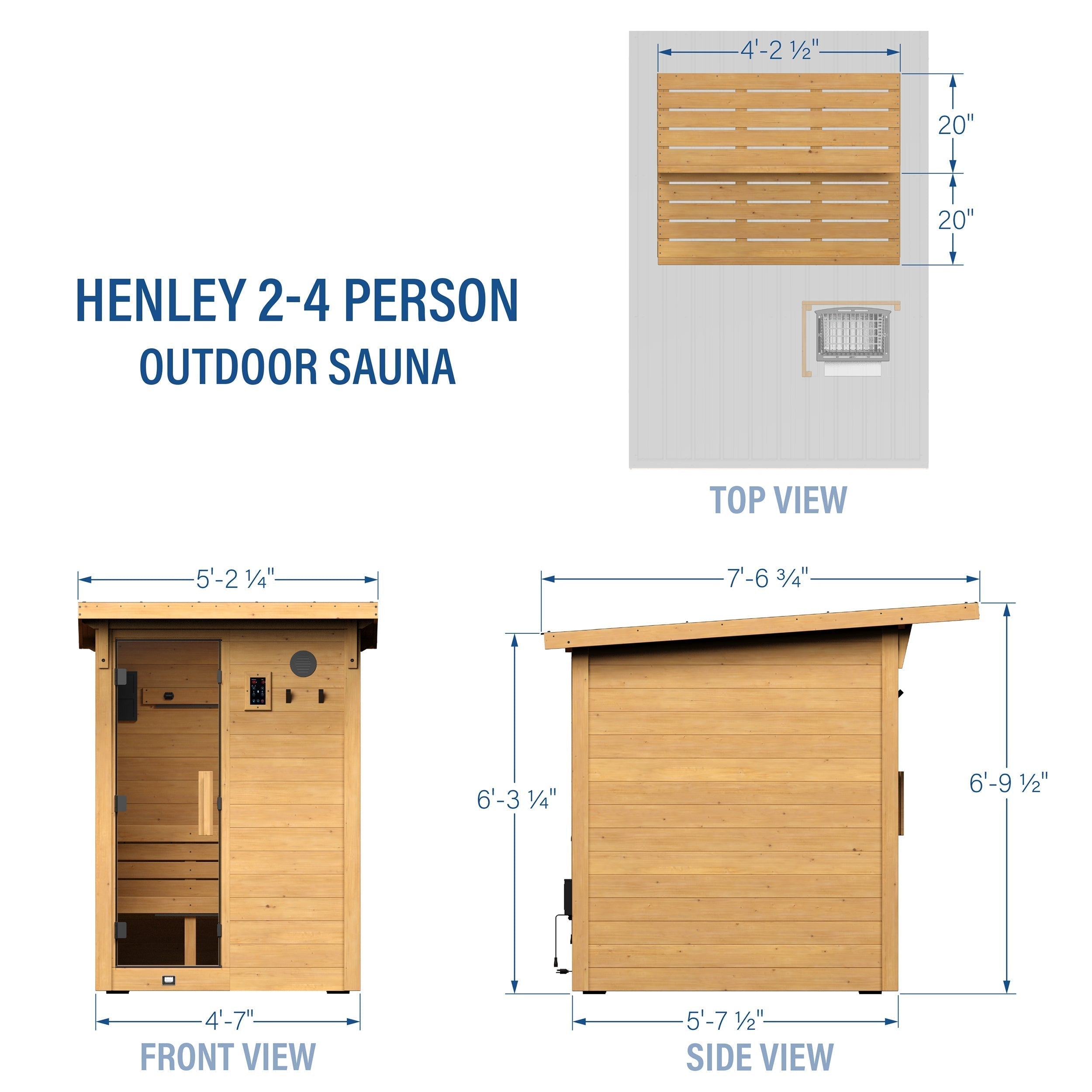 Henley Outdoor Cabin Sauna – 2-4 Person