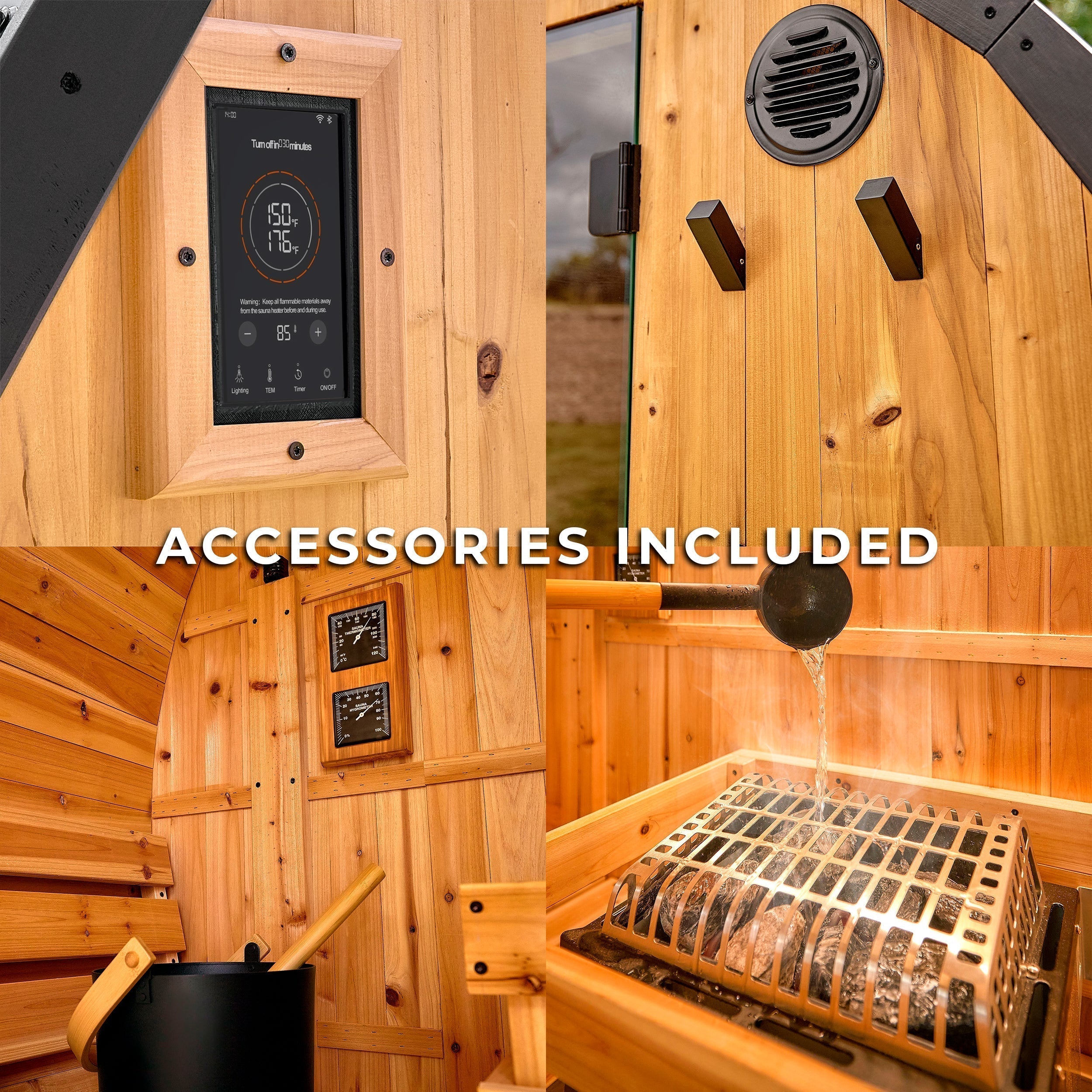 Lennon Outdoor Cube Sauna – 4-6 Person - Shipping Included - Saunas