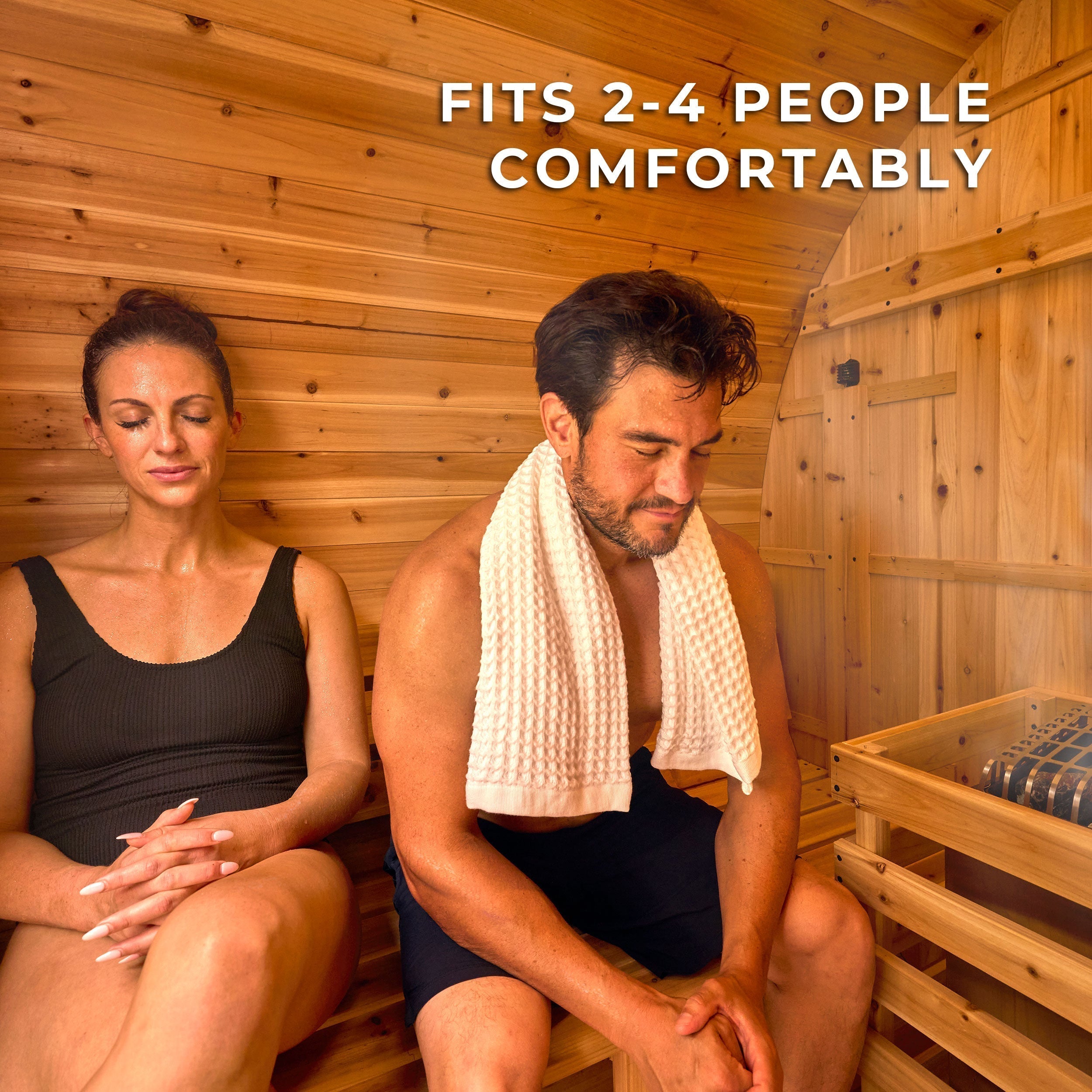 Paxton Outdoor Barrel Sauna – 2-4 Person - Shipping Included - Saunas