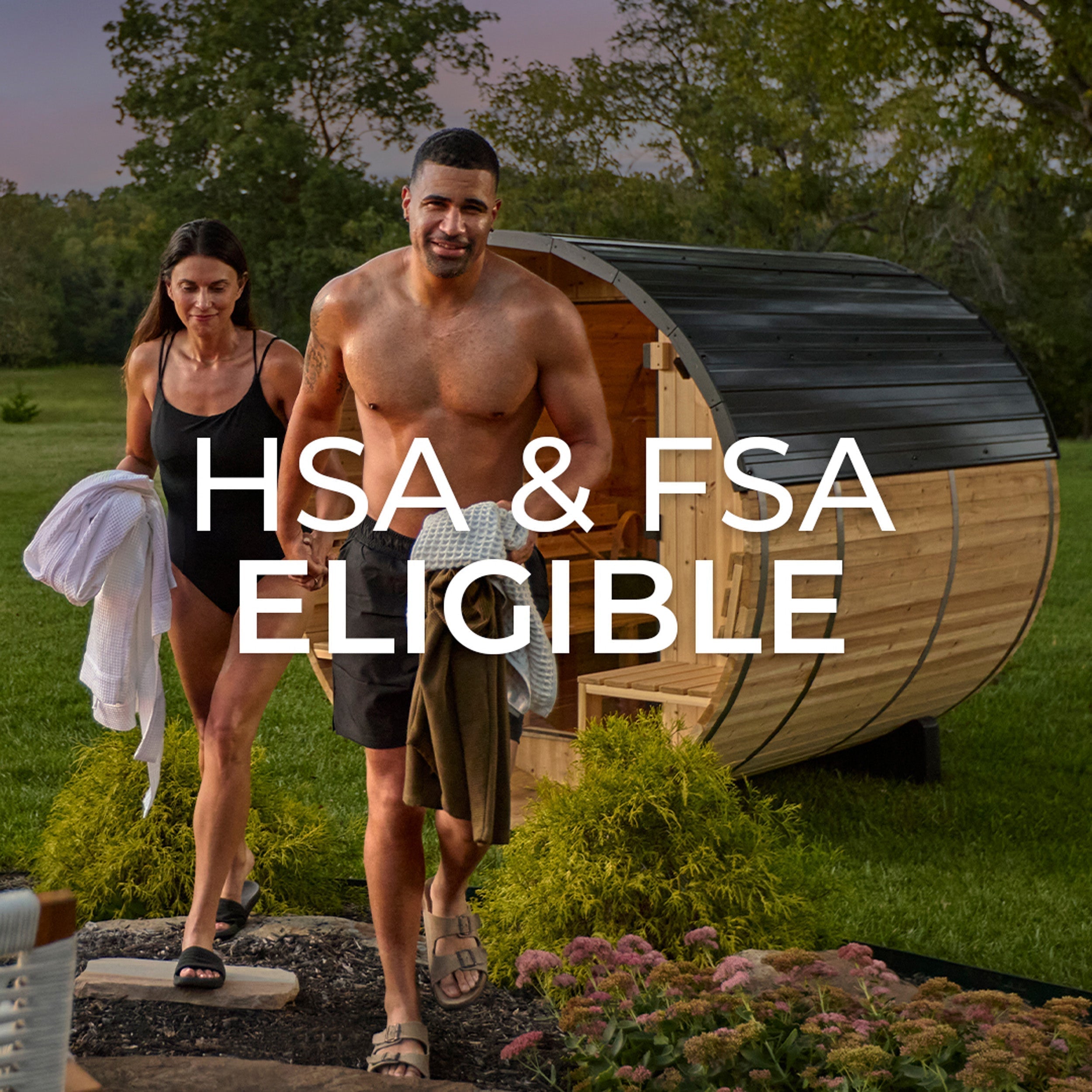 Paxton Outdoor Barrel Sauna with Porch – 2-4 Person - Shipping Included - Saunas