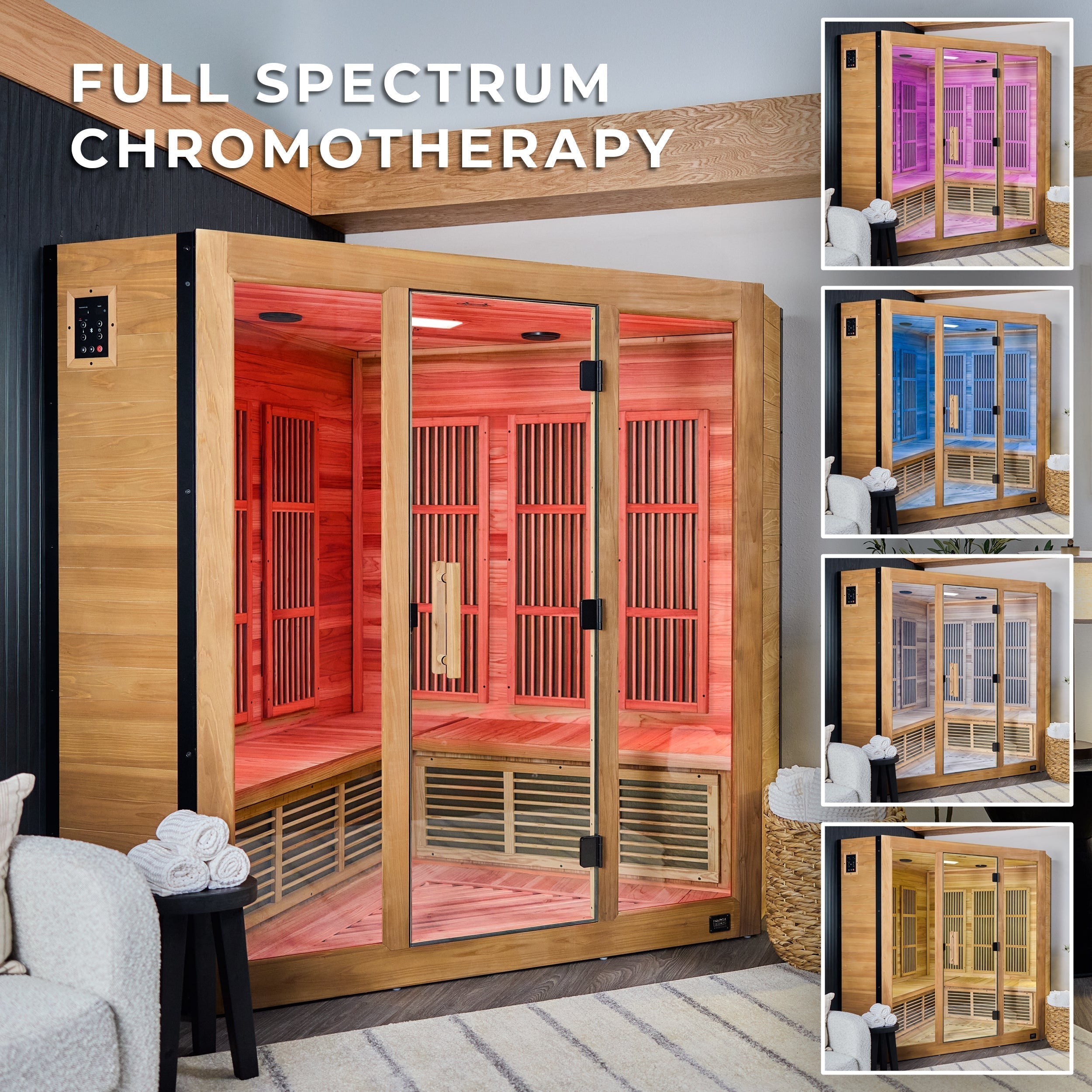 Rylan Indoor Infrared Corner Sauna – 4 Person - Shipping Included - Saunas