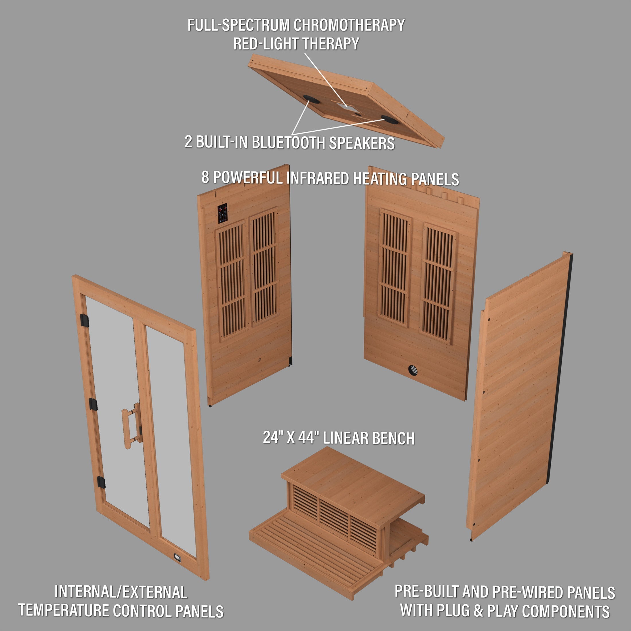 Rylan Indoor Infrared Sauna – 2 Person - Shipping Included - Saunas