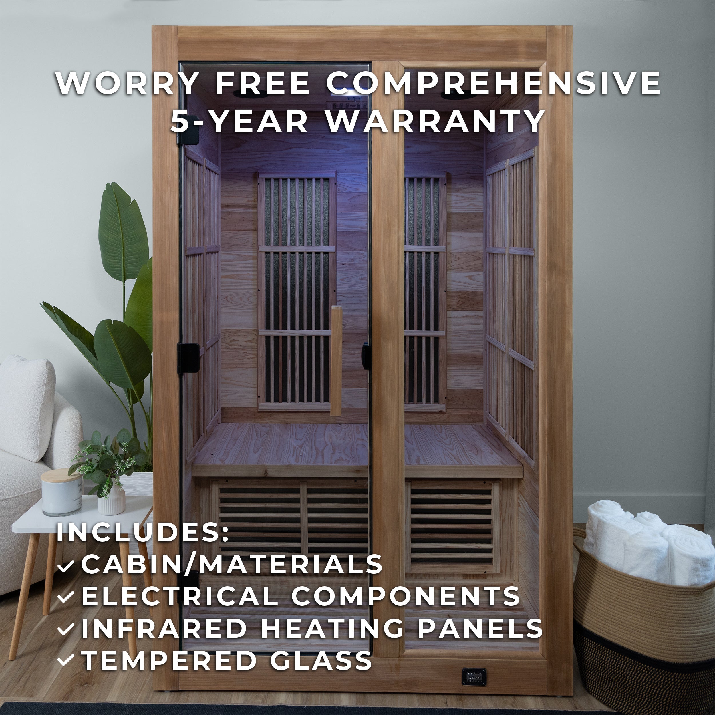 Rylan Indoor Infrared Sauna – 2 Person - Shipping Included - Saunas