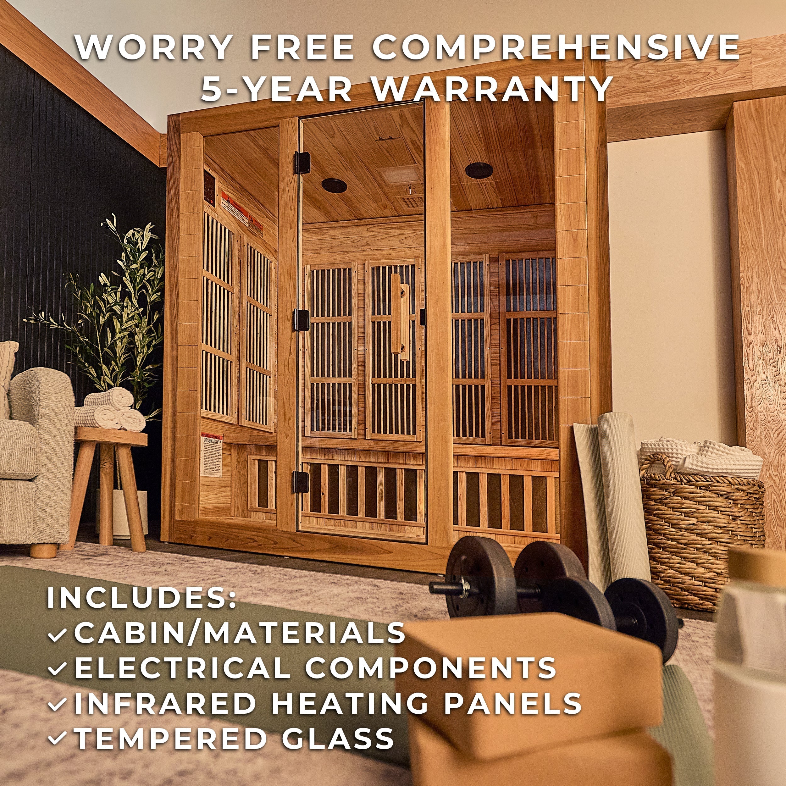Rylan Indoor Infrared Sauna – 4 Person - Shipping Included - Saunas