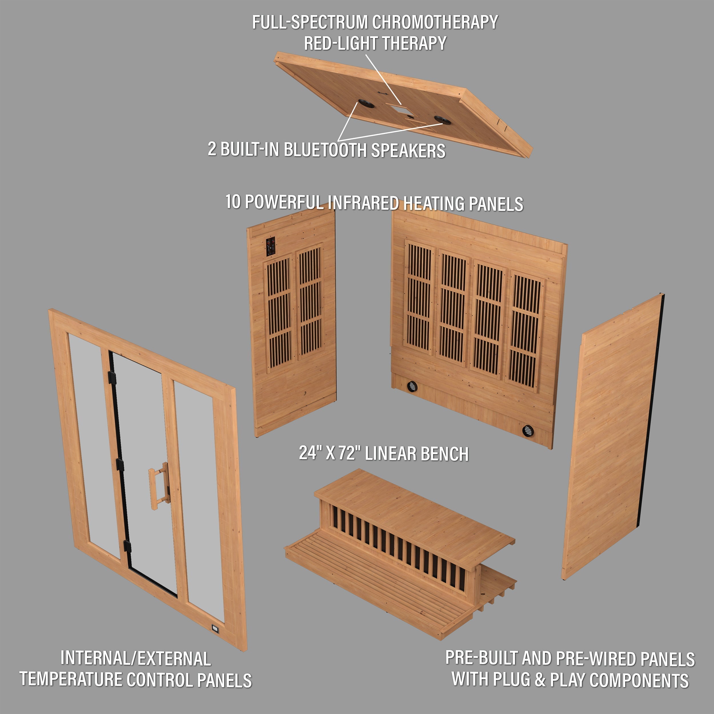 Rylan Indoor Infrared Sauna – 4 Person - Shipping Included - Saunas