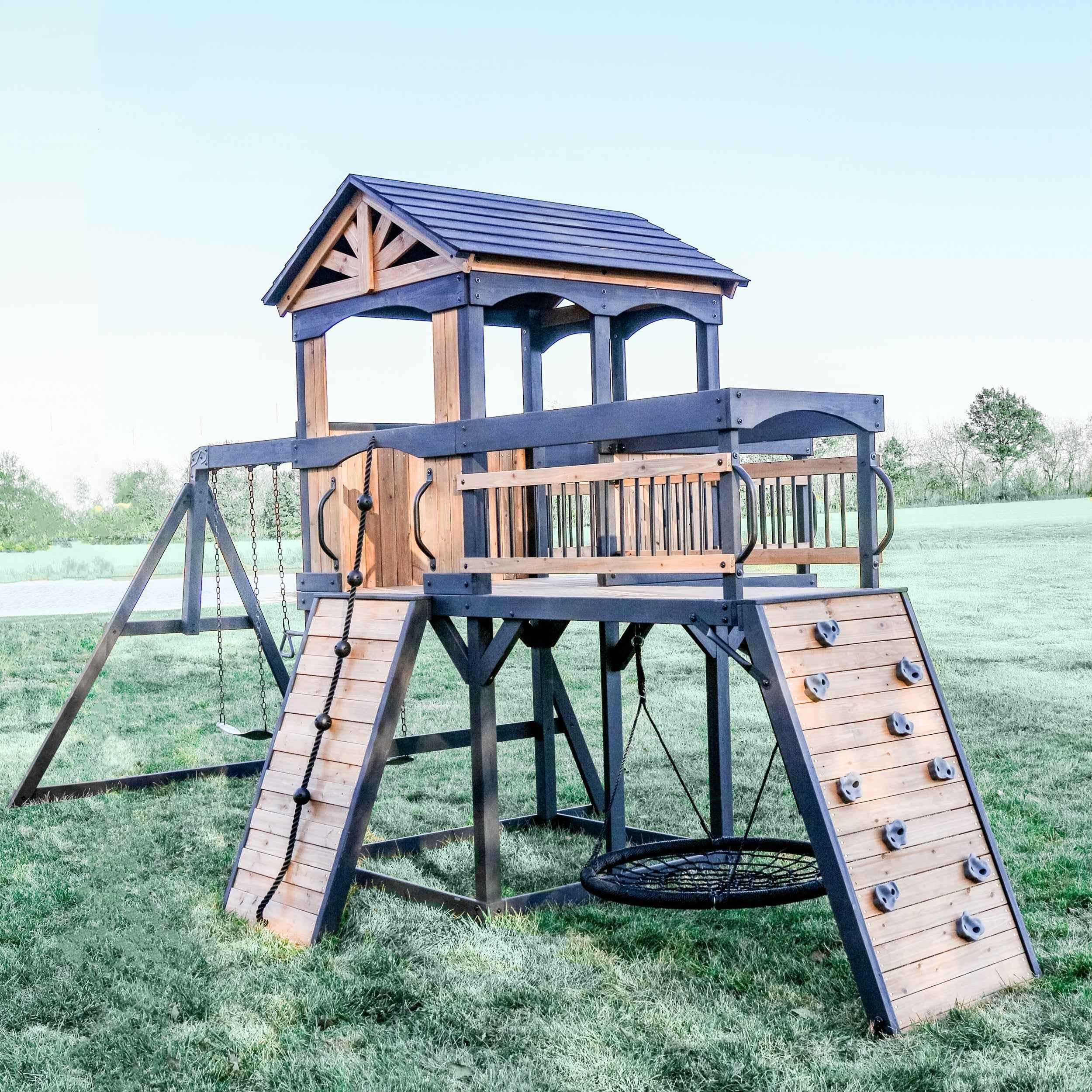 Backyard Discovery Timber Crossing Swing Set.