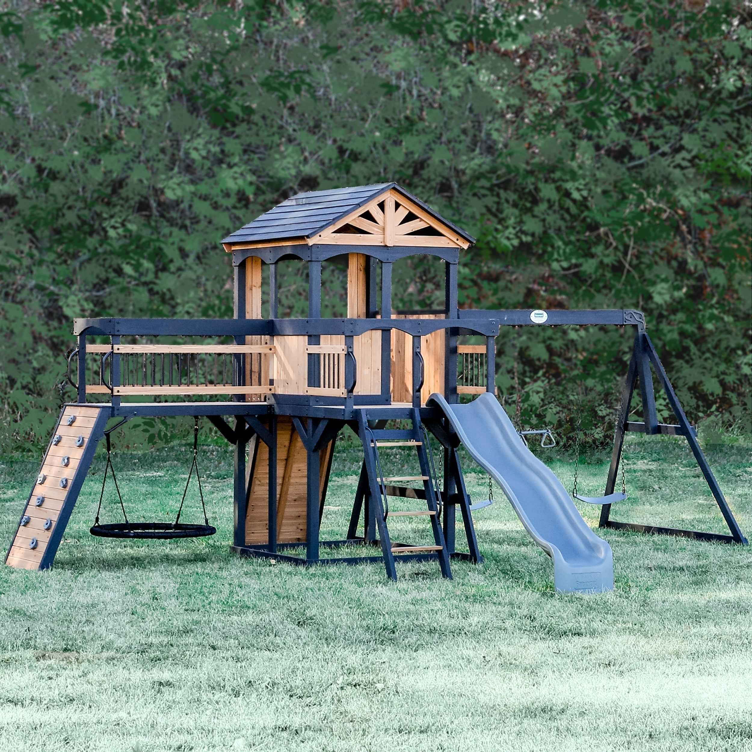 Backyard Discovery Timber Crossing Swing Set.