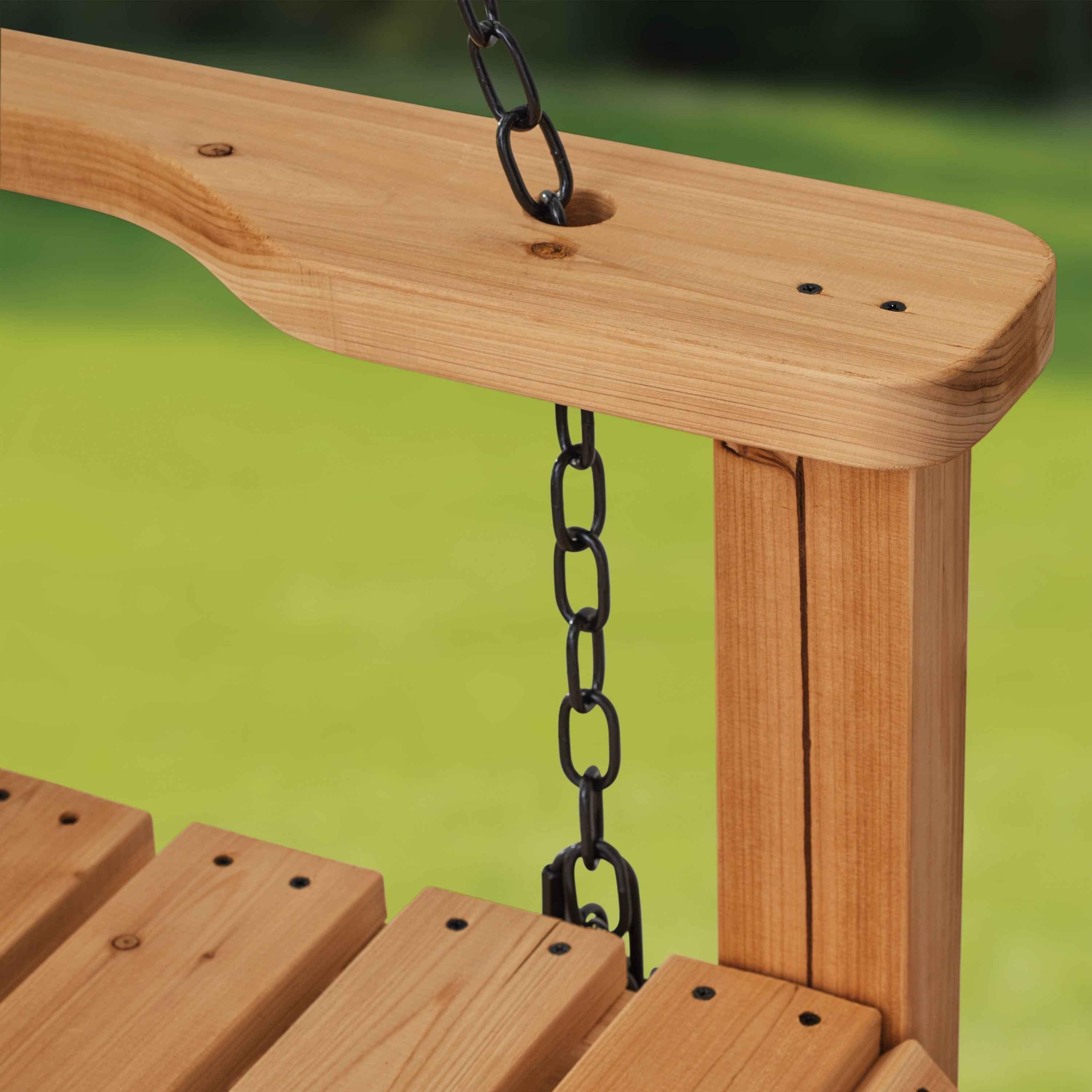 Backyard Discovery Cedar Farmhouse Porch Swing Light Brown.