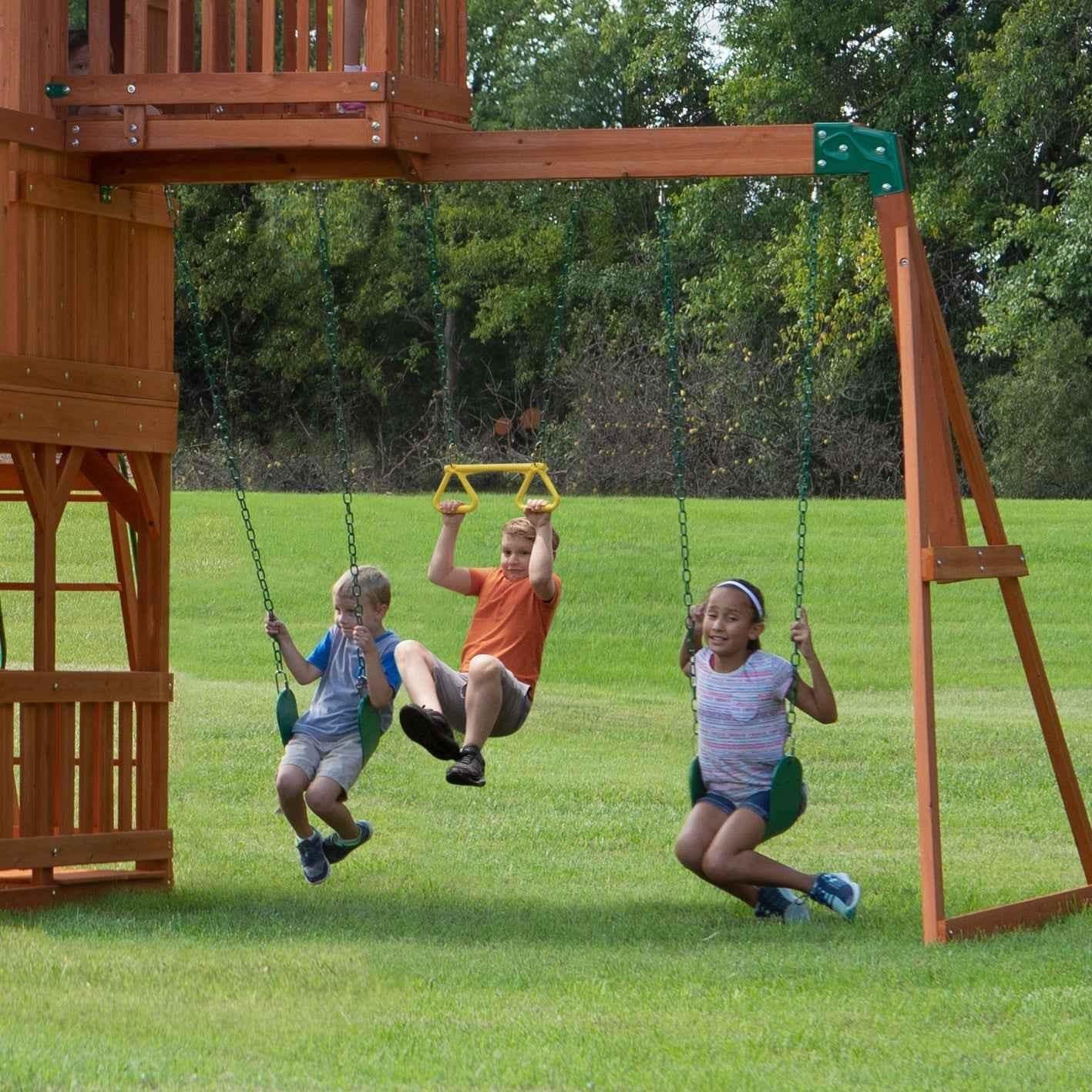 Backyard Discovery Skyfort II Swing Set.