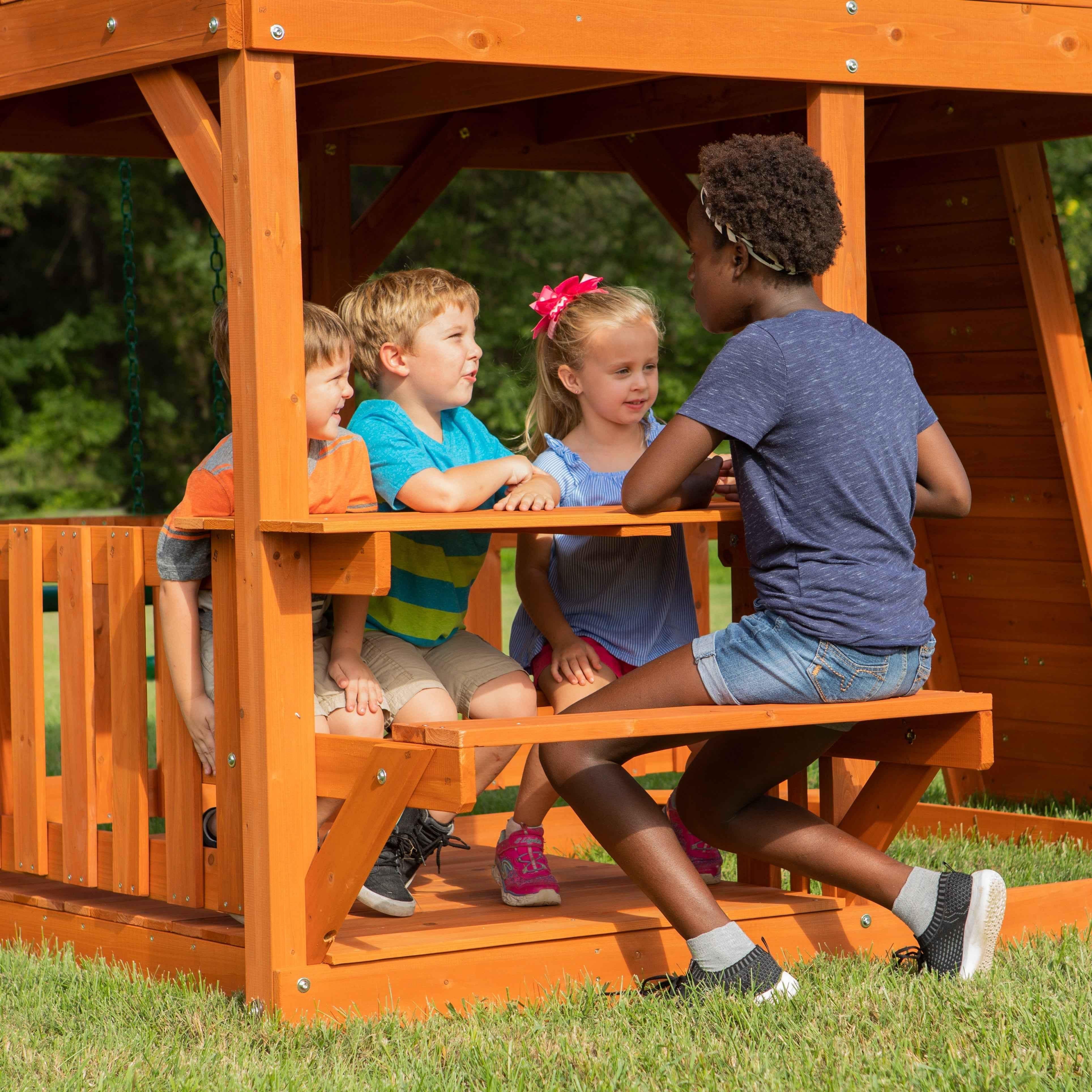 Backyard Discovery Skyfort II Swing Set.