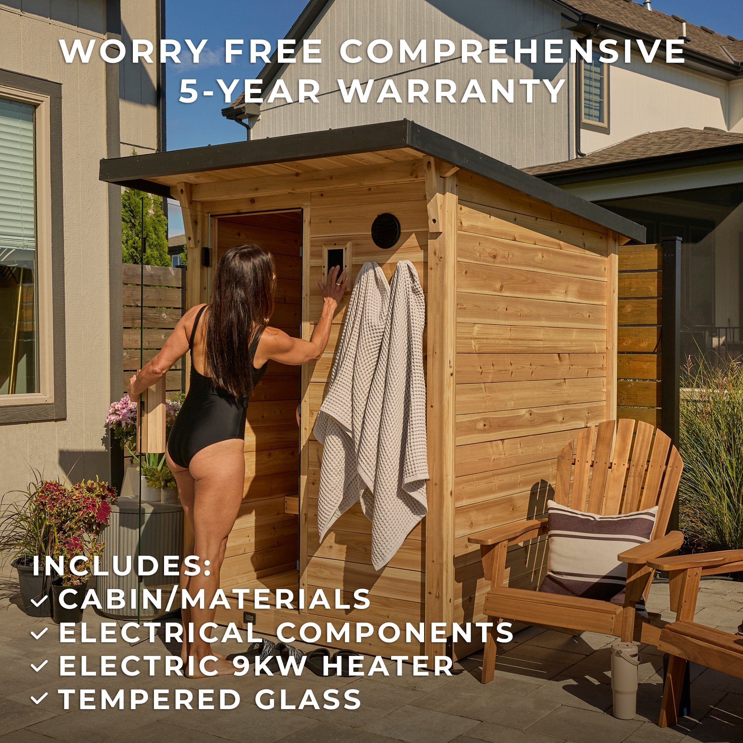 Henley Outdoor Cabin Sauna – 2-4 Person - Shipping Included - Saunas
