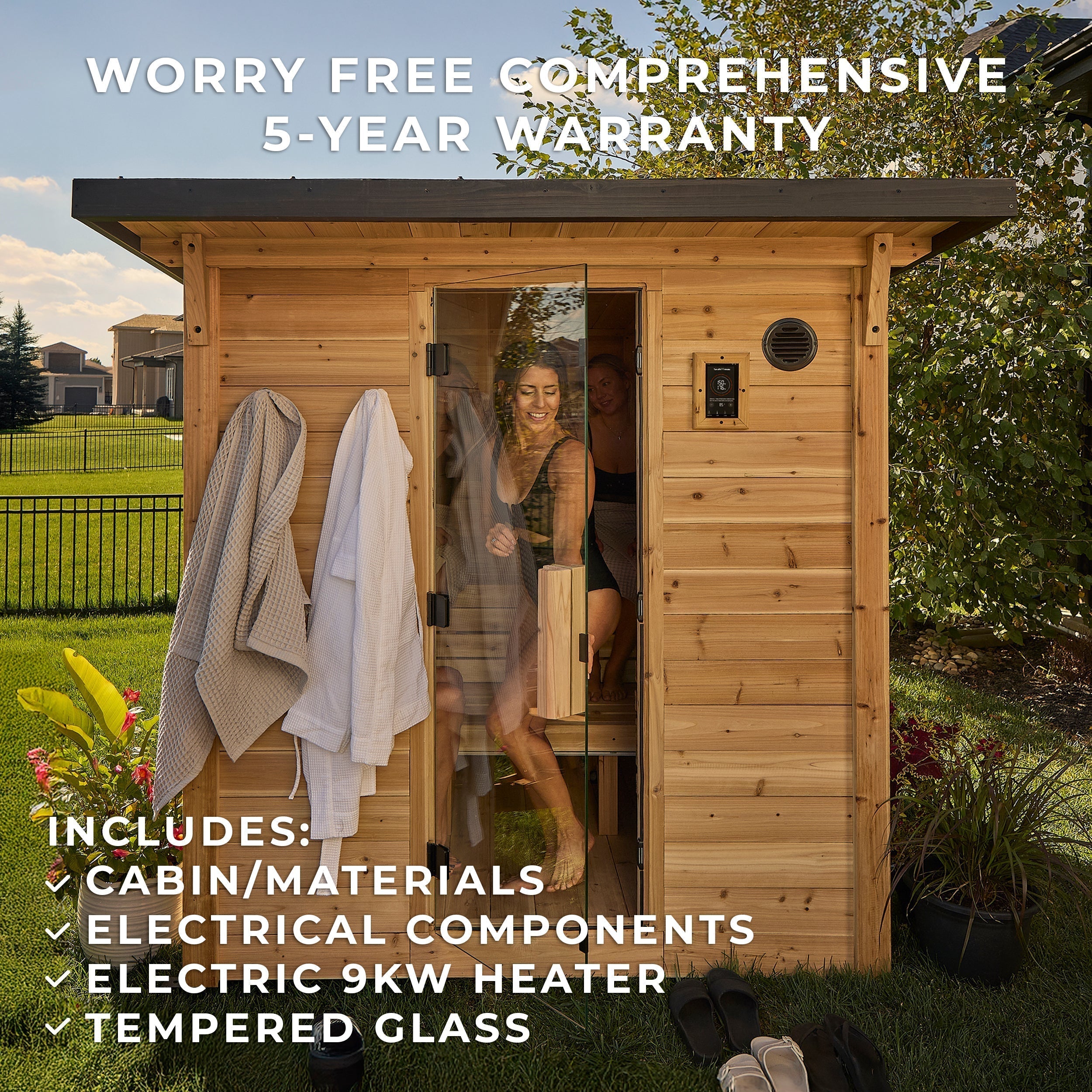 Henley Outdoor Cabin Sauna – 4-6 Person - Shipping Included - Saunas