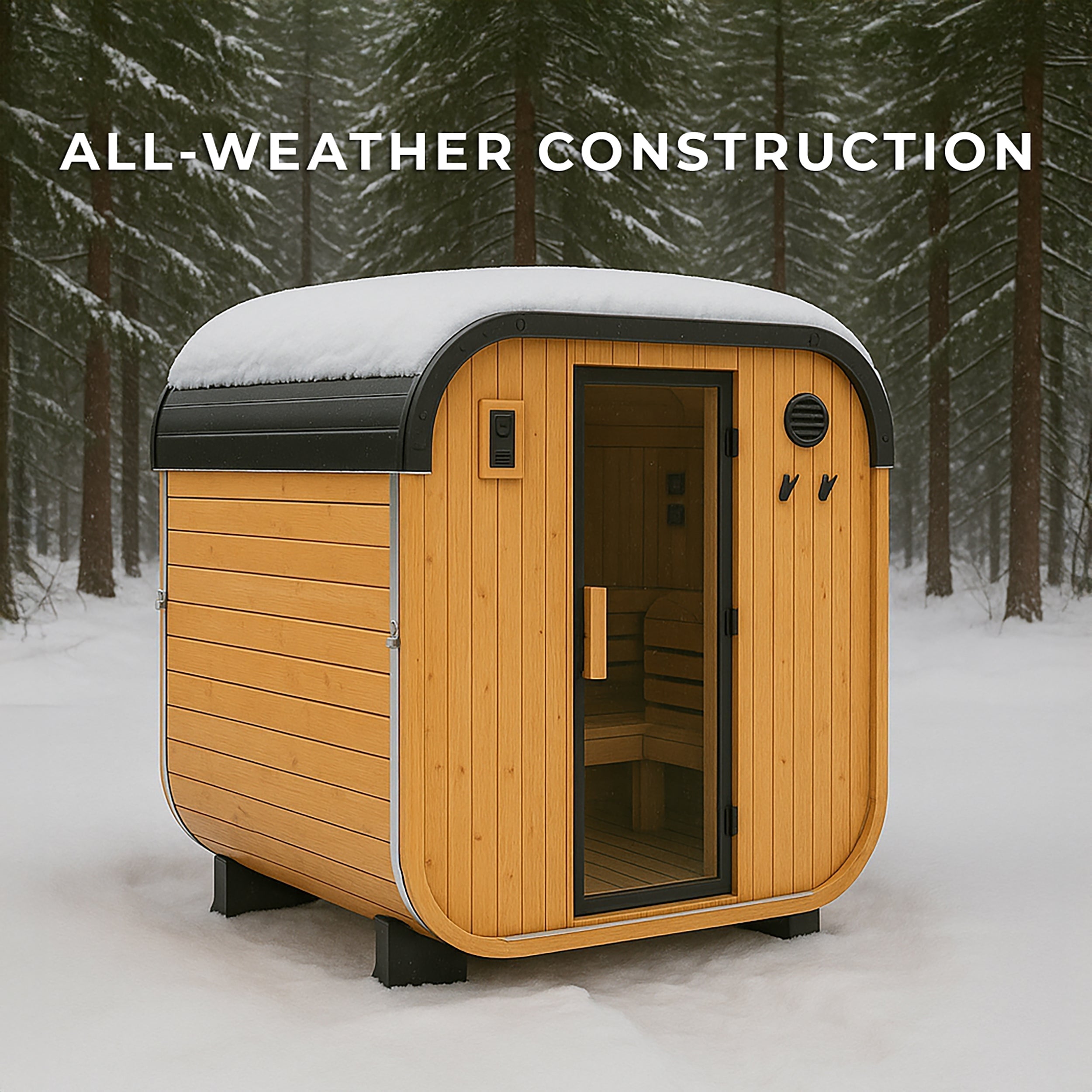 Lennon Outdoor Cube Sauna – 4-6 Person - Shipping Included - Saunas