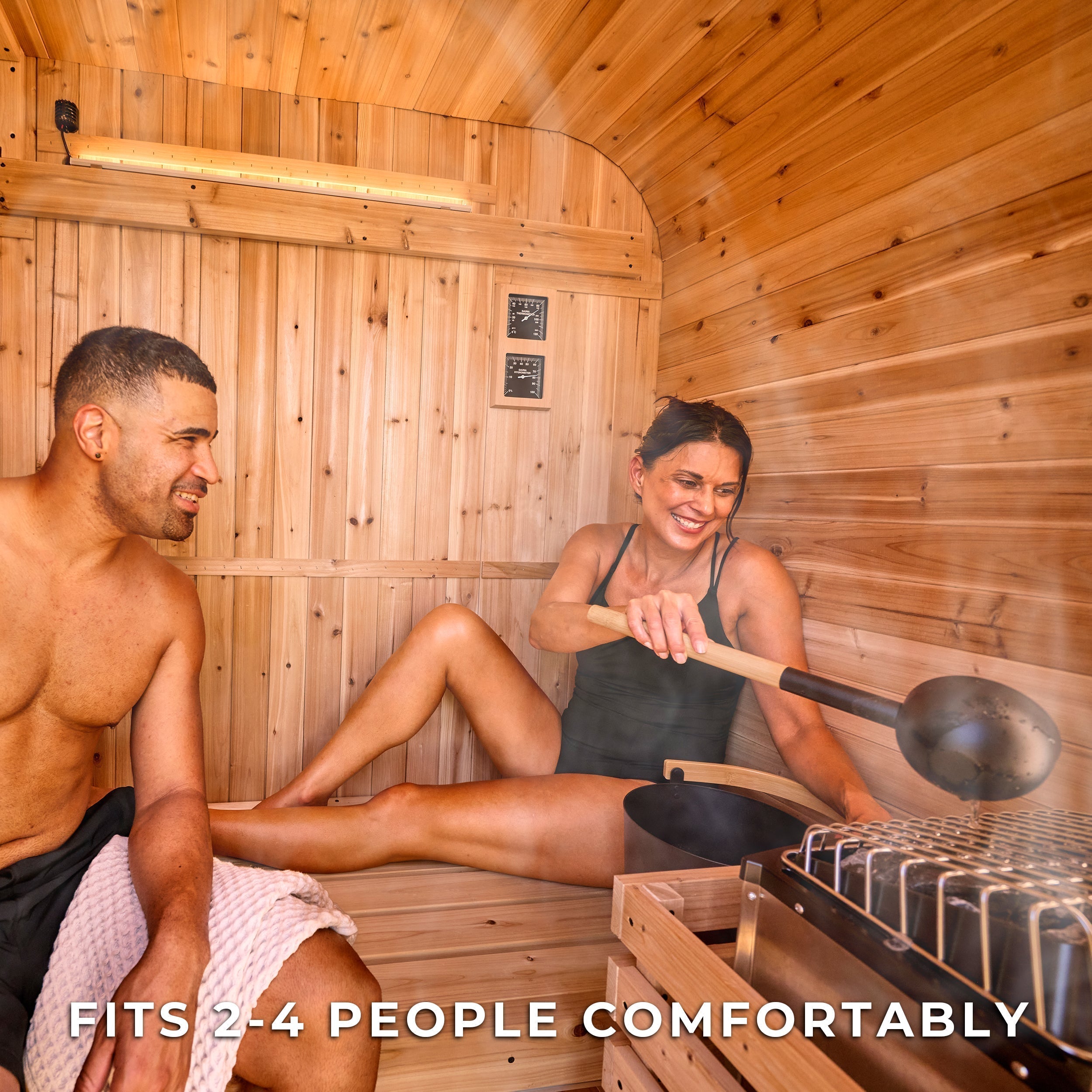 Lennon Outdoor Cube Sauna with Porch – 2-4 Person - Shipping Included - Saunas