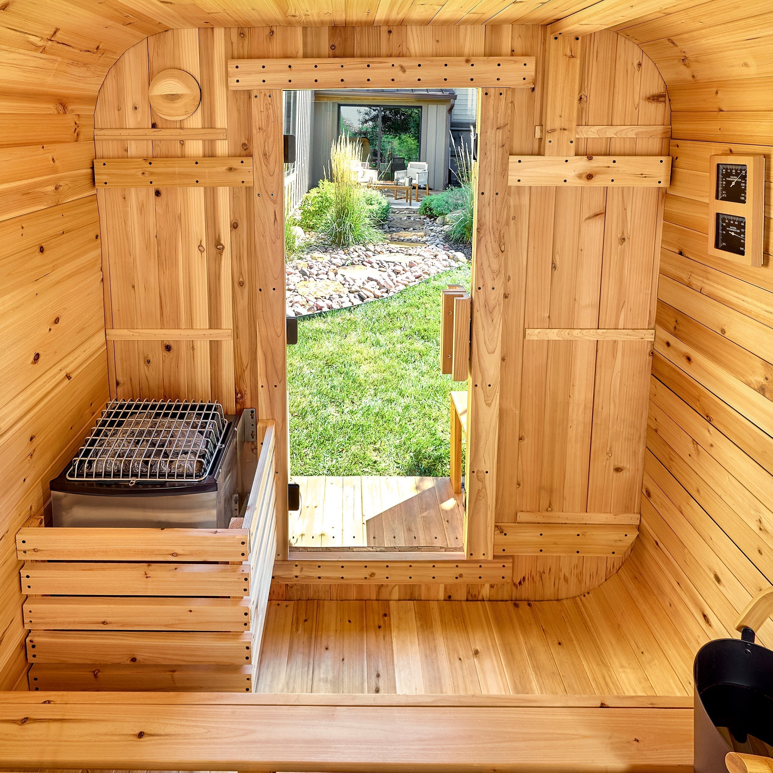 Lennon Outdoor Cube Sauna with Porch – 4-6 Person - Shipping Included - Saunas